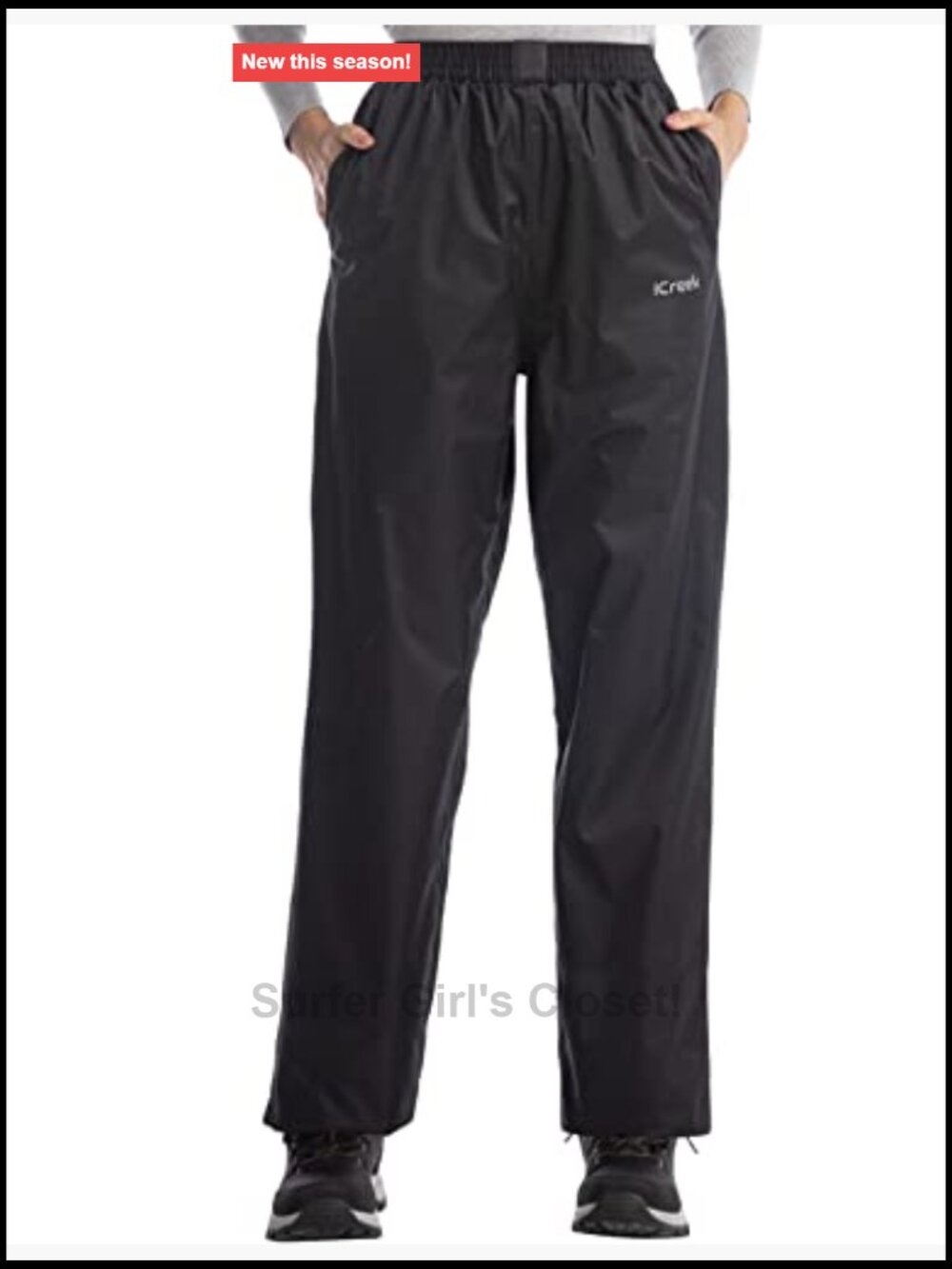 Women's Waterproof Lightweight Hiking Rain Pants with Zipper Legs - Picture 2 of 7